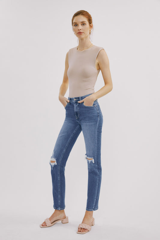 Sultana High Rise Slim Straight Jeans