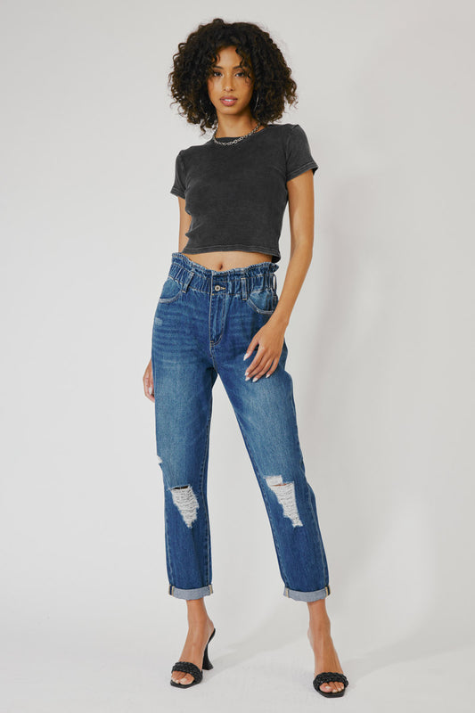 Olivia Ultra High Rise Paperbag Boyfriend Jeans