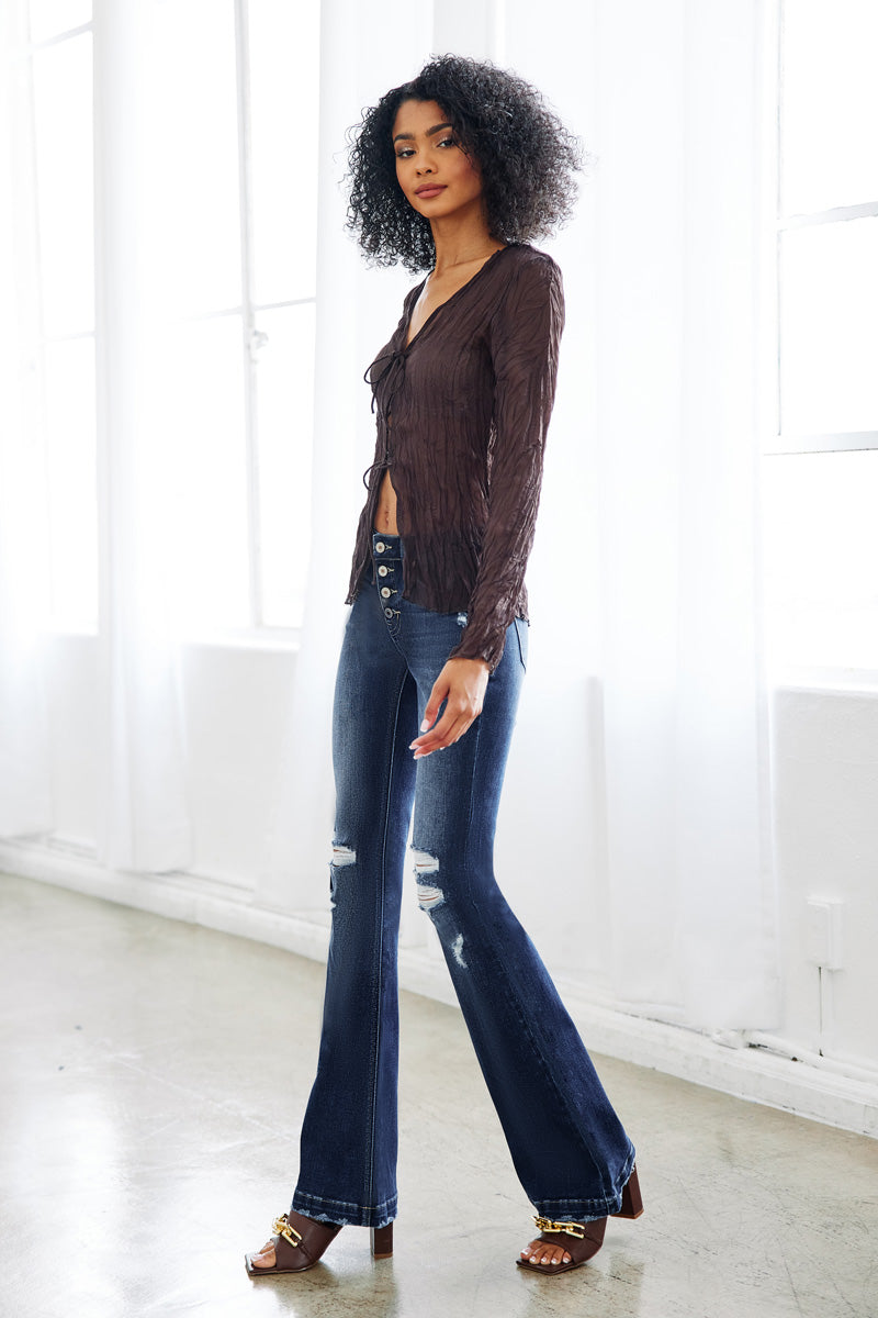 Harlowe Mid Rise Flare Jeans