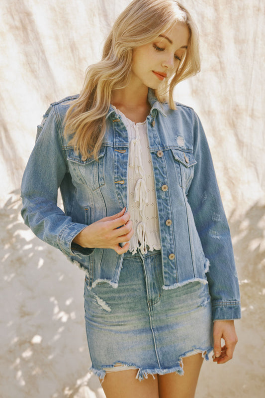 Bianca Distressed Denim Jacket