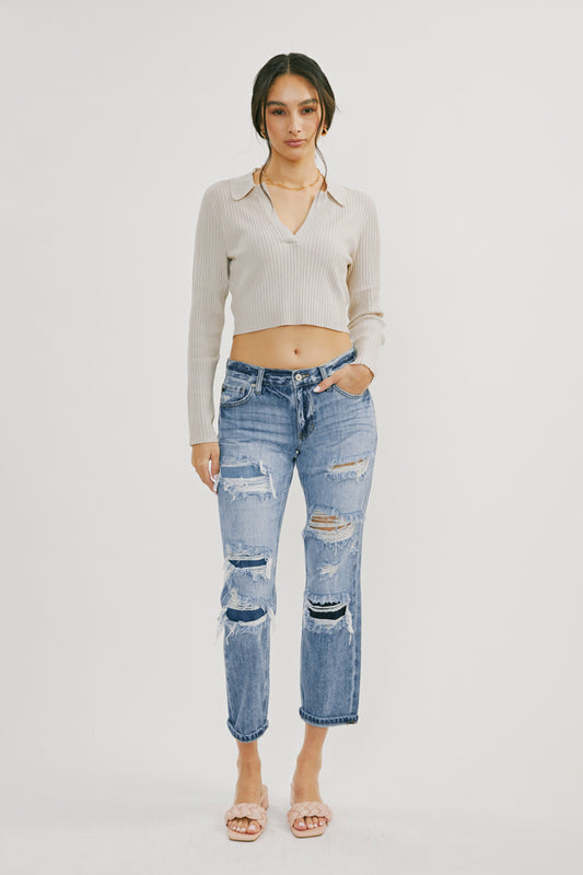 Nicola High Rise Boyfriend Jeans